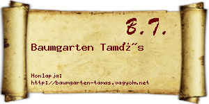 Baumgarten Tamás névjegykártya